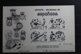 Spanien Block 26 Als Schwarzdruck Fußball WM 1982 #TI392 - Sonstige & Ohne Zuordnung