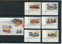 Nicaragua 2579-2584, Block 165 Postfrisch Eisenbahn #IX174 - Nicaragua