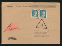 Deutsches Reich Brief 790 Auf Nachnahme Reutlingen Nach Grünstadt Westmark - Cartas & Documentos