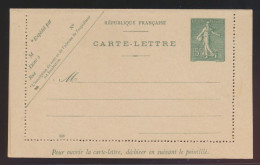 Frankreich Privatganzsache Kartenbrief 15c Säerin Grün France Postal Stationery - Brieven En Documenten