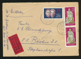 DDR Bahnpost Express Brief Leipzig Rostock + Berlin Einsenach - Storia Postale