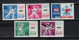USSR Russia 1964 Olympic Games Innsbruck Set Of 5 Imperf. MNH - Invierno 1964: Innsbruck