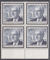 1965 , Tod Von Adolf Schärf ( Mi.Nr.: 1177 ) (1) 4-er Block Postfrisch ** - Ungebraucht