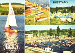 PIESTANY, MULTIPLE VIEWS, ARCHITECTURE, RESORT, POOL, BOAT, TENT, SURF, SLOVAKIA, POSTCARD - Slovaquie