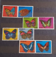 PARAGUAY BUTTERFLIES-PAPILLONS 1975 SET MNH - Schmetterlinge
