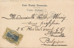 BELGIAN CONGO 50C RAILWAY ON PC BANANA 17.09.1900 TO BRUSSELS - Lettres & Documents
