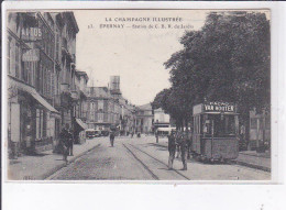EPERNAY: Station Du C.B.R. Du Jardin, Tramway - Très Bon état - Epernay