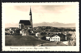 AK Eggelsberg, Ortsansicht Gegen Die Bayerischen Alpen  - Sonstige & Ohne Zuordnung