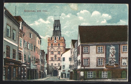 AK Braunau Am Inn, Blick Zum Stadtturm  - Other & Unclassified