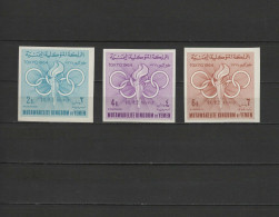 Yemen Kingdom 1964 Olympic Games Tokyo Set Of 3 Imperf. MNH - Ete 1964: Tokyo