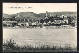 AK Emmersdorf A. D. Donau, Totalansicht Mit Blick Zur Eisenbahnbrücke  - Other & Unclassified