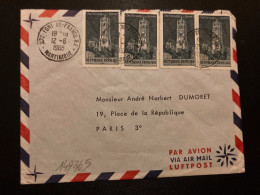 LETTRE Par Avion Pour La FRANCE TP CATHEDRALE DE RODEZ 1,00 X4 OBL.12-6 1969 972 FORT DE FRANCE RP MARTINIQUE - Posttarife