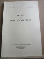 Revue De Droit Canonique Tome XXXVI N1 Mars 1986 Université De Strasbourg - Non Classés