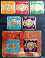 Bhutan 1973, 1st Death Year Of King Jigme Dorji Wangchuk, MNH Unusual S/S And Stamps Set - Bhutan