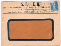 66 AMELIE LES BAINS Enveloppe Commerciale S.P.I.E.R.  Flamme SECAP S/ Gandon YT 886 Seul S/ Lettre  204 - Mechanical Postmarks (Advertisement)