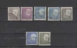 Schweden, 7 Freimarken Gustav VI. Adolf Gestempelt - Used - Used Stamps