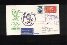 South Korea 1988 Olympic Games Seoul - Korean Air Flight Frankfurt-Seoul With Olympic Flame Interesting Cover - Zomer 1988: Seoel