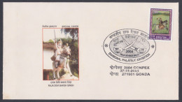 Inde India 2004 Special Cover Raja Devi Baksh Singh, King, Anti-British Rebel, Horse, Horses, Sword, Pictorial Postmark - Lettres & Documents