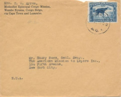 BELGIAN CONGO COVER FROM KIBOMBO 1938 TO NY - Covers & Documents