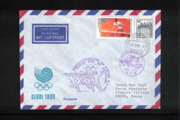 South Korea 1988 Olympic Games Seoul - Lufthansa Special Flight Frankfurt-Seoul To Olympic Games - Fencing Postmark - Ete 1988: Séoul