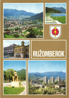 RUŽOMBEROK, MULTIPLE VIEWS, ARCHITECTURE, EMBLEM, MONUMENT, STATUE, MOUNTAIN, RESORT,  SLOVAKIA, POSTCARD - Eslovaquia