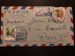 LETTRE Par Avion Pour FRANCE TP 50c + CIERVA 1p + 15c OBL. HEXAGONALE 31 DIC 49 CORREO AEREO LAS PALMAS - Cartas & Documentos