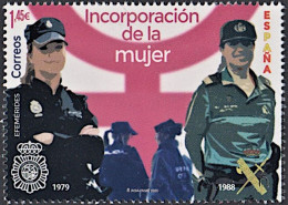 España 2020 Edifil 5433 Sello ** Efemérides Incorporación De La Mujer A La Policia Nacional Y La Guardia Civil - Ongebruikt