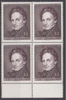 1965 , Mi 1183 (2) -  4er Block Postfrisch - 175. Geburtstag Von Ferdinand Raimund - Unused Stamps