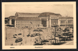 AK Leipzig, Hauptbahnhof Mit Strassenbahn  - Leipzig