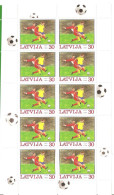 Latvia: Mint Sheetlet, European Football Championship, 2004, Mi#614, MNH - Unused Stamps