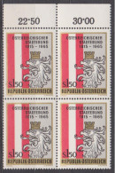 1965 , Mi 1196 (1) -  4er Block Postfrisch - 50 Jahre Österreichischer Städtebund - Nuevos