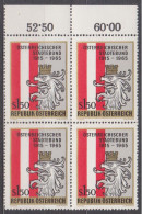 1965 , Mi 1196 (3) -  4er Block Postfrisch - 50 Jahre Österreichischer Städtebund - Nuevos