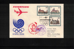 Germany DDR 1988 Olympic Games Seoul-Interflug Special Flight Berlin-Seoul To Olympic Games - Zomer 1988: Seoel