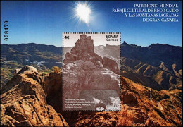 España 2020 Edifil 5437 Sello ** HB Patrimonio Mundial Paisaje Cultural De Risco Caído Y Las Montañas Sagradas Canarias - Unused Stamps