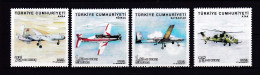 TURKEY-2017-AIRCRAFT-HELICOPTER-MNH. - Airplanes
