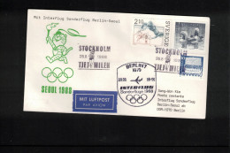 Sweden 1988 Olympic Games Seoul-Interflug Special Flight Berlin-Seoul To Olympic Games - Estate 1988: Seul