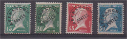 Preobilitéré Type Pasteur Lot De 4 N°65 à 68 (scan Recto/verso) - 1893-1947