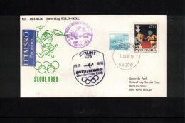 Yugoslavia 1988 Olympic Games Seoul-Interflug Special Flight Berlin-Seoul To Olympic Games - Ete 1988: Séoul