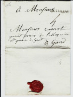 Lettre De BETHUNE Du 15 Février 1765 à GAND + Port 4 Au Grand Prieur De L'Abbaye De St Pierre De GAND - 1714-1794 (Paises Bajos Austriacos)