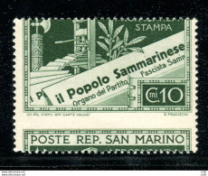 Propaganda Stampa Cent. 10  Varietà Poste In Basso - Unused Stamps