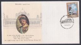 Inde India 2003 Special Cover Maharaja Umaid Singh, Marwar-Jodhpur, Royal, Royalty, Rajput Ruler Fort Pictorial Postmark - Brieven En Documenten