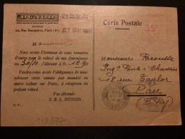 CP DUNOD EMA B 0476 à 55c Du 6 MAI 38 PARIS 6 + Arrivée OBL.MEC. PAU (64) Flamme Grattée - Freistempel