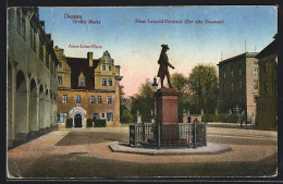 AK Dessau, Grosser Markt, Fürst-Leopold-Denkmal, Anna-Liese-Haus  - Dessau
