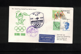 Belgium 1988 Olympic Games Seoul-Interflug Special Flight Berlin-Seoul To Olympic Games - Sommer 1988: Seoul