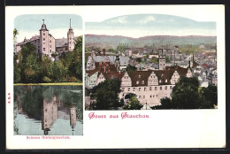 AK Glauchau, Schloss Hinterglauchau, Panorama  - Glauchau