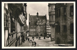 AK Marburg A. D. Lahn, Oberer Marktplatz Mit Rathaus  - Marburg