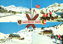 RADSTADT TAUERN, MOUNTAIN, MULTIPLE VIEWS, SKI RESORT, EMBLEM, ARCHITECTURE, CARS, AUSTRIA, POSTCARD - Radstadt