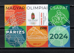 Hungary 2024 Olympic Games Paris, Swimming, Wrestling, Fencing, Kayaking Etc. S/s Imperf. MNH - Verano 2024 : París