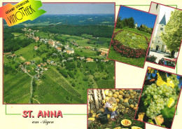 SANKT ANNA AM AIGEN, STYRIA, MULTIPLE VIEWS, ARCHITECTURE, GARDEN, FLOWER BED, CAR, TOWER, GRAPES, AUSTRIA, POSTCARD - Andere & Zonder Classificatie