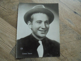 CHARLES TRENET Star Vedette Célébrité Chanson Photographie 23 X 17 Offerte Par La Chocolaterie Clovis Veviers Chocolat - Personalidades Famosas